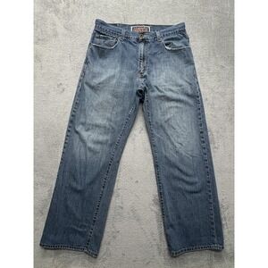 Levis 569 Jeans Mens Measured 35x29 Blue Loose Straight Fit Distressed Y2k Baggy